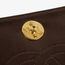Sac à rabat complet classique Chanel en agneau matelassé marron avec ferrures plaquées or 24 carats