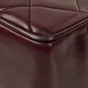 Chanel Burgundy Lambskin Quilted Turnlock Tote Bag