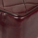 Chanel Burgundy Lambskin Quilted Turnlock Tote Bag