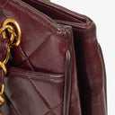 Chanel Burgundy Lambskin Quilted Turnlock Tote Bag