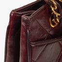 Chanel Burgundy Lambskin Quilted Turnlock Tote Bag