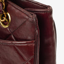 Chanel Burgundy Lambskin Quilted Turnlock Tote Bag
