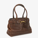 Coach Hampton Brown Pebled Leather Bag