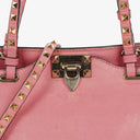 Sac cabas trapèze petit Valentino Garavani Rockstud en cuir rose