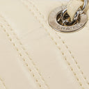 Chanel Chevron Quilted Leather Shoulder Bag With Silver-Tone Hardware