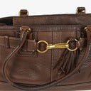 Coach Hampton Brown Pebled Leather Bag