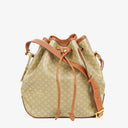 Celine Vintage Macadam Beige Drawstring Bucket Bag