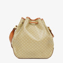 Celine Vintage Macadam Beige Drawstring Bucket Bag