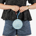 Chanel Nylon Travel Round Blue Pouch