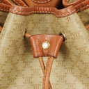 Celine Vintage Macadam Beige Drawstring Bucket Bag