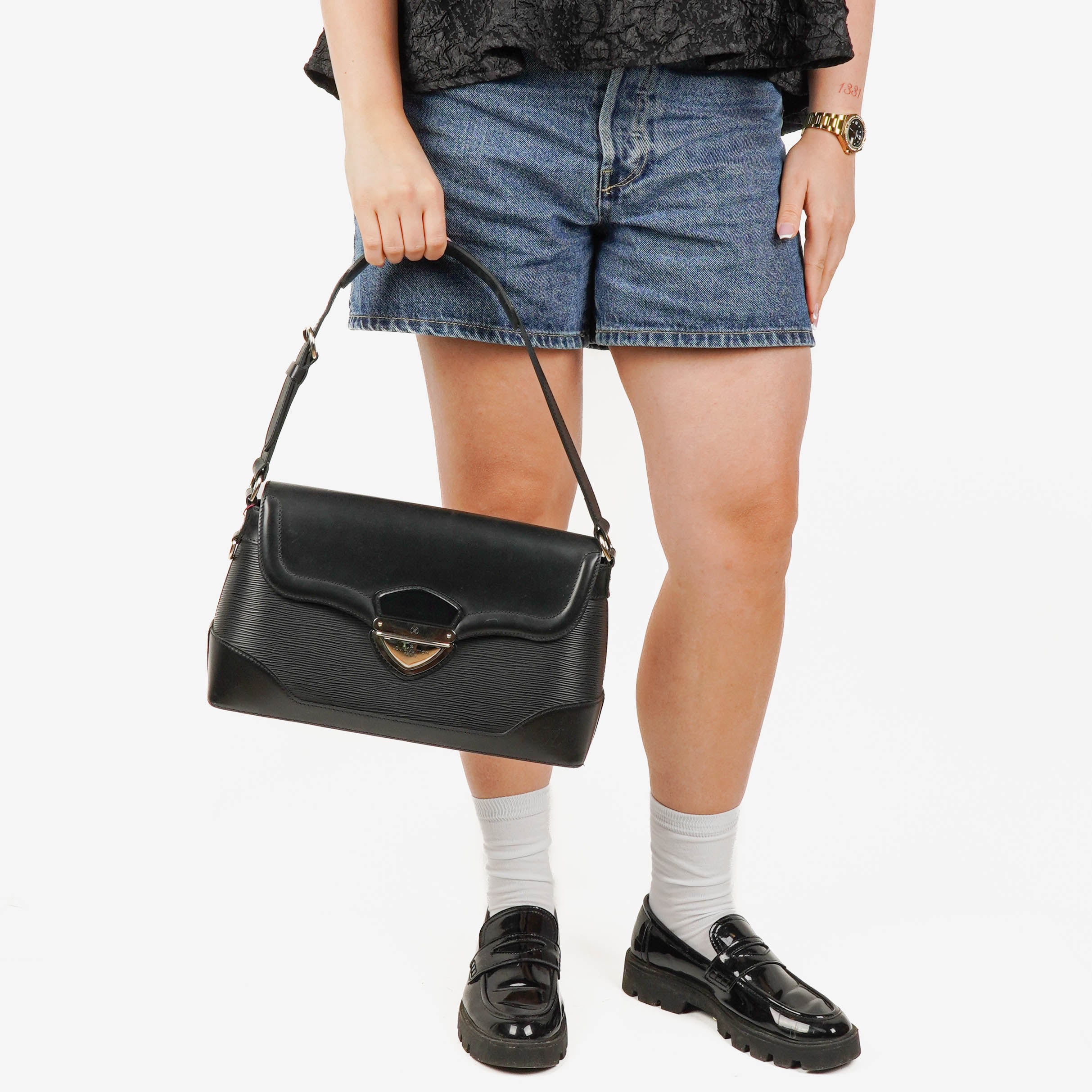 Louis Vuitton Bagatelle PM Black Epi Leather Bag