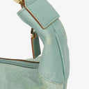 Gucci Suede And Leather Braided Handle Ring Hobo Bag