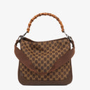 Gucci Bamboo Top Handle GG Canvas Brown/Biege Hobo Bag