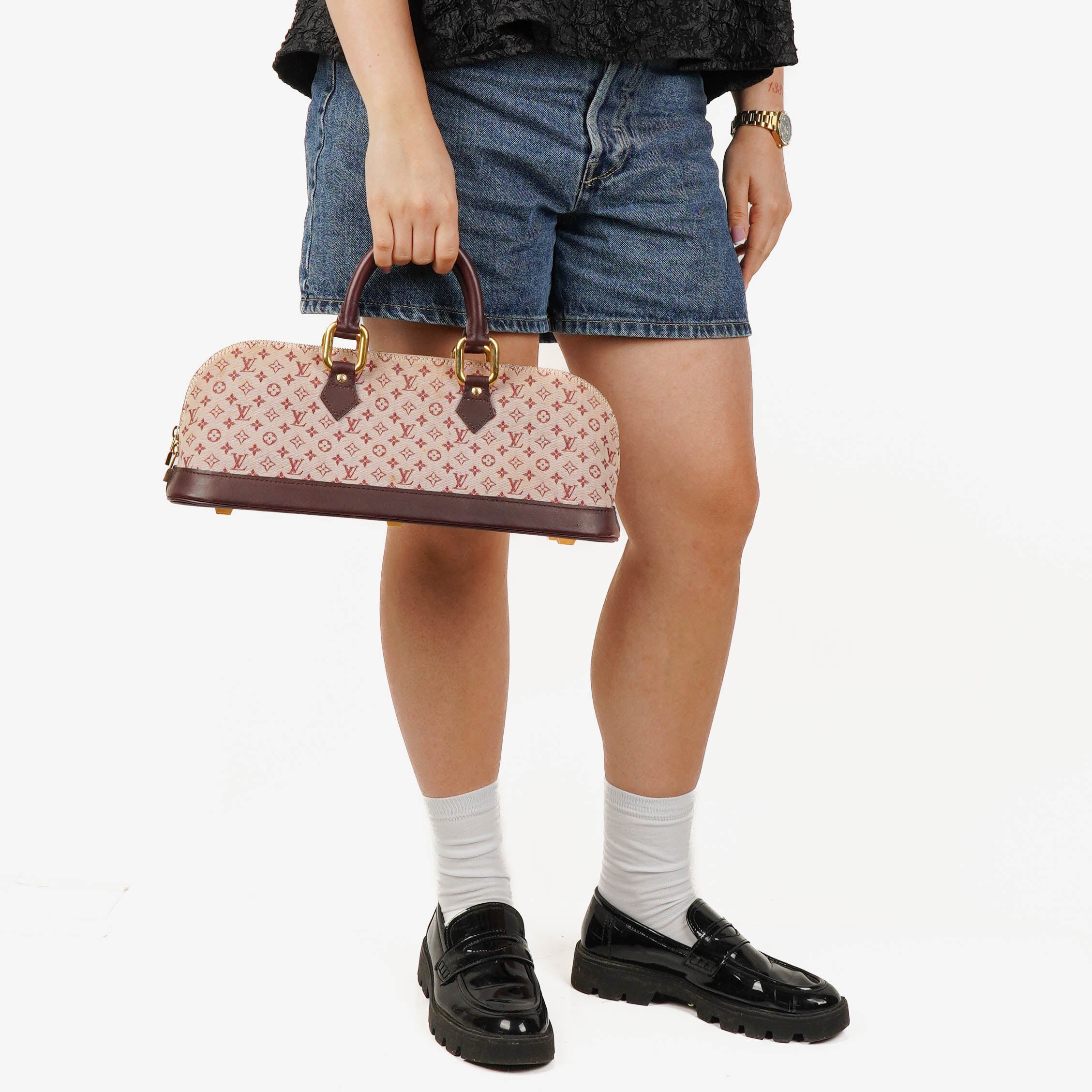 Louis Vuitton Mini Alma Long Cherry Monogram Handbag