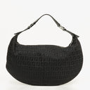 Fendi Black Zucchino Canvas Hobo Bag.