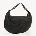 Fendi Black Zucchino Canvas Hobo Bag.