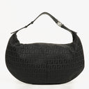 Fendi Black Zucchino Canvas Hobo Bag.