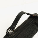 Fendi Black Zucchino Canvas Hobo Bag.