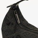 Fendi Black Zucchino Canvas Hobo Bag.