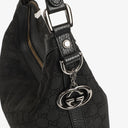 Gucci GG Canvas Charm Black Hobo Bag