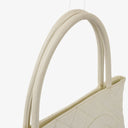 Chanel Medallion Vintage Tote Bag In White Quilted Caviar Leather