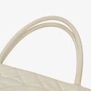Chanel Medallion Vintage Tote Bag In White Quilted Caviar Leather