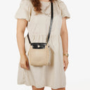 Hermes Herbag TPM Natural Noir Shoulder Bag With Palladium Hardware