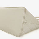 Chanel Medallion Vintage Tote Bag In White Quilted Caviar Leather
