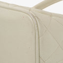 Chanel Medallion Vintage Tote Bag In White Quilted Caviar Leather