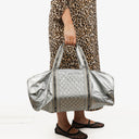 Chanel Metallic Quilted Nylon Boston Bag