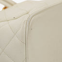 Chanel Medallion Vintage Tote Bag In White Quilted Caviar Leather