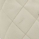 Chanel Medallion Vintage Tote Bag In White Quilted Caviar Leather