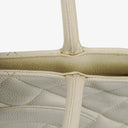 Chanel Medallion Vintage Tote Bag In White Quilted Caviar Leather