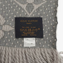 Louis Vuitton Wool Silk Logomania Scarf in Pearl Grey