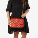 Chanel Jumbo Classic Double Flap Patent Quilted Leather With Silver-tone Hardware