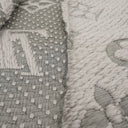 Louis Vuitton Wool Silk Logomania Scarf in Pearl Grey
