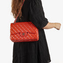 Chanel Jumbo Classic Double Flap Patent Quilted Leather With Silver-tone Hardware