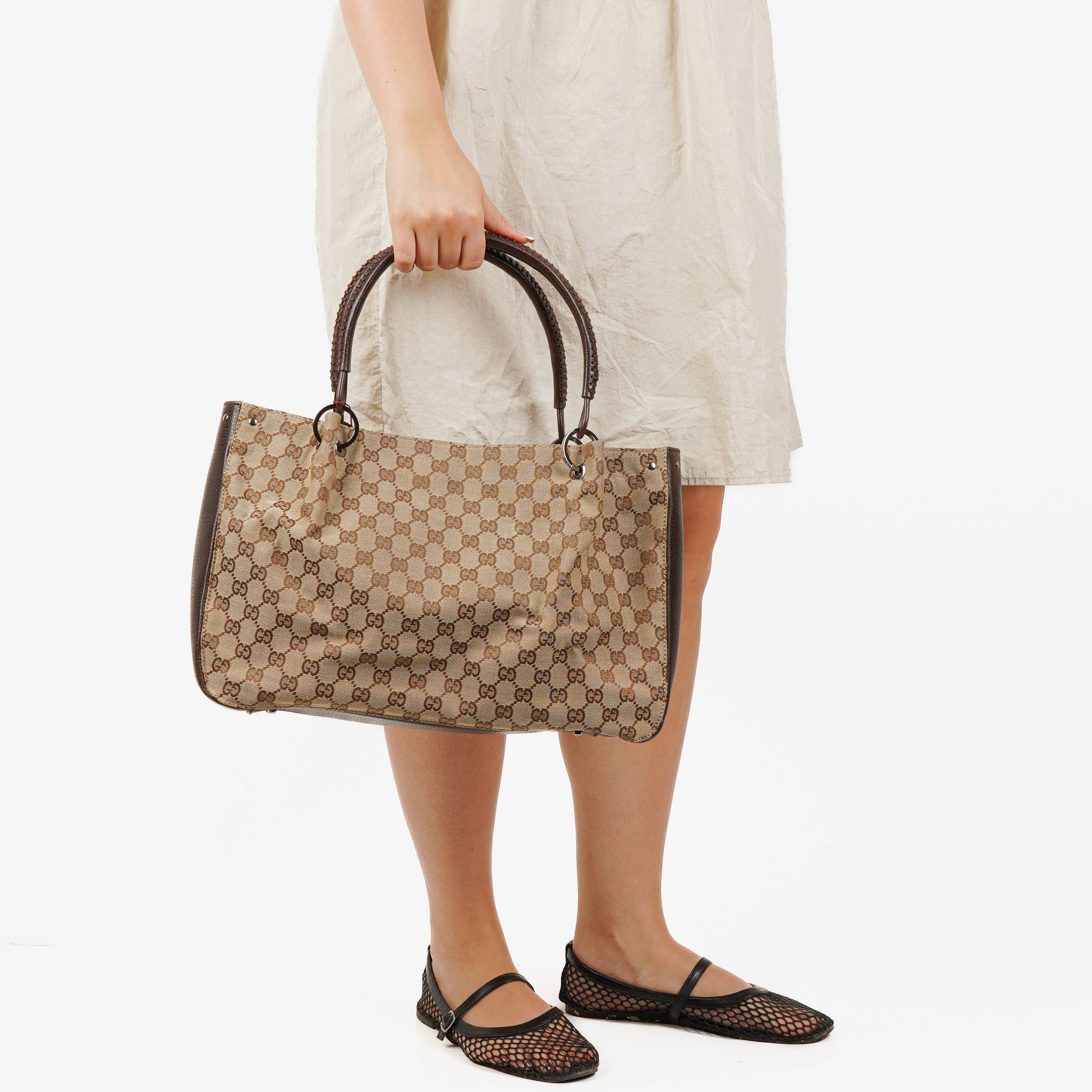 Gucci Brown GG Canvas Tote Bag