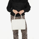 Chanel Medallion Vintage Tote Bag In White Quilted Caviar Leather