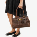 Coach Hampton Brown Pebled Leather Bag