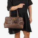 Coach Hampton Brown Pebled Leather Bag