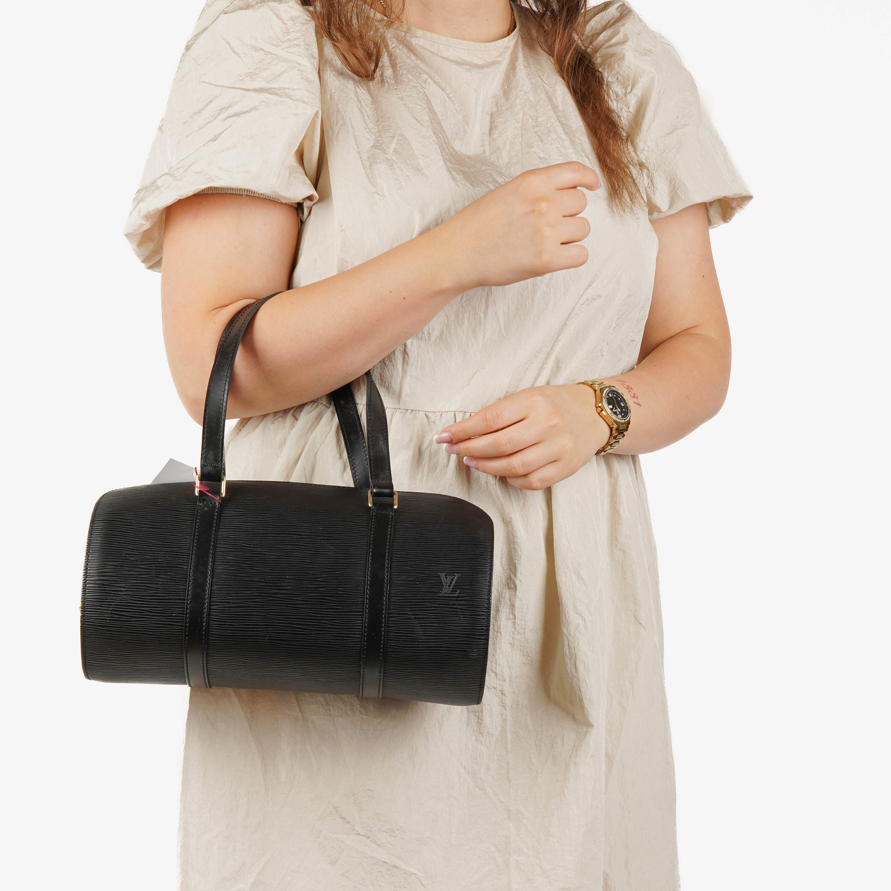 Louis Vuitton Soufflot Black EPI Leather Handbag