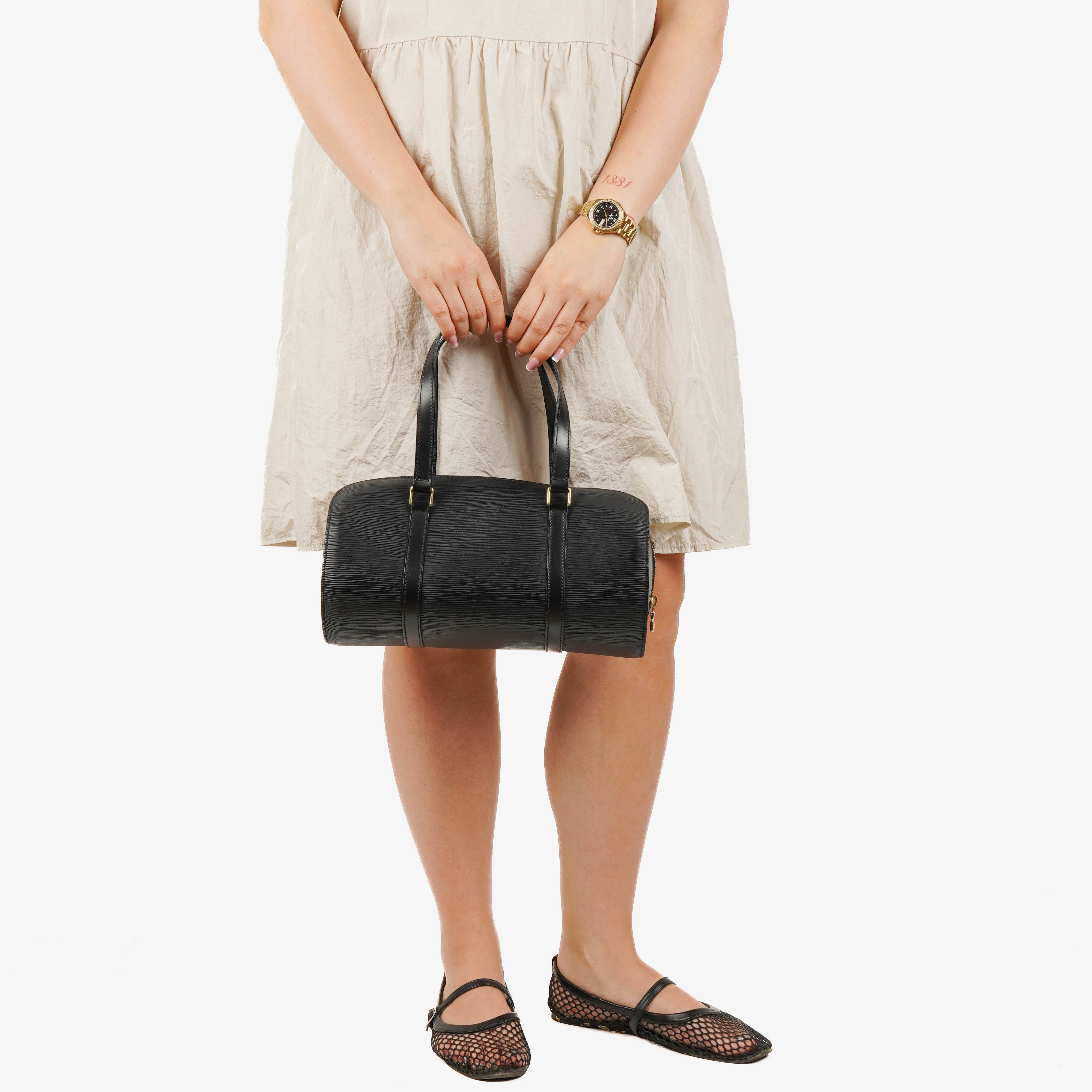 Louis Vuitton Soufflot Black EPI Leather Handbag