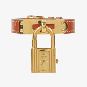 Hermes Kelly Leather Gold Plated Watch