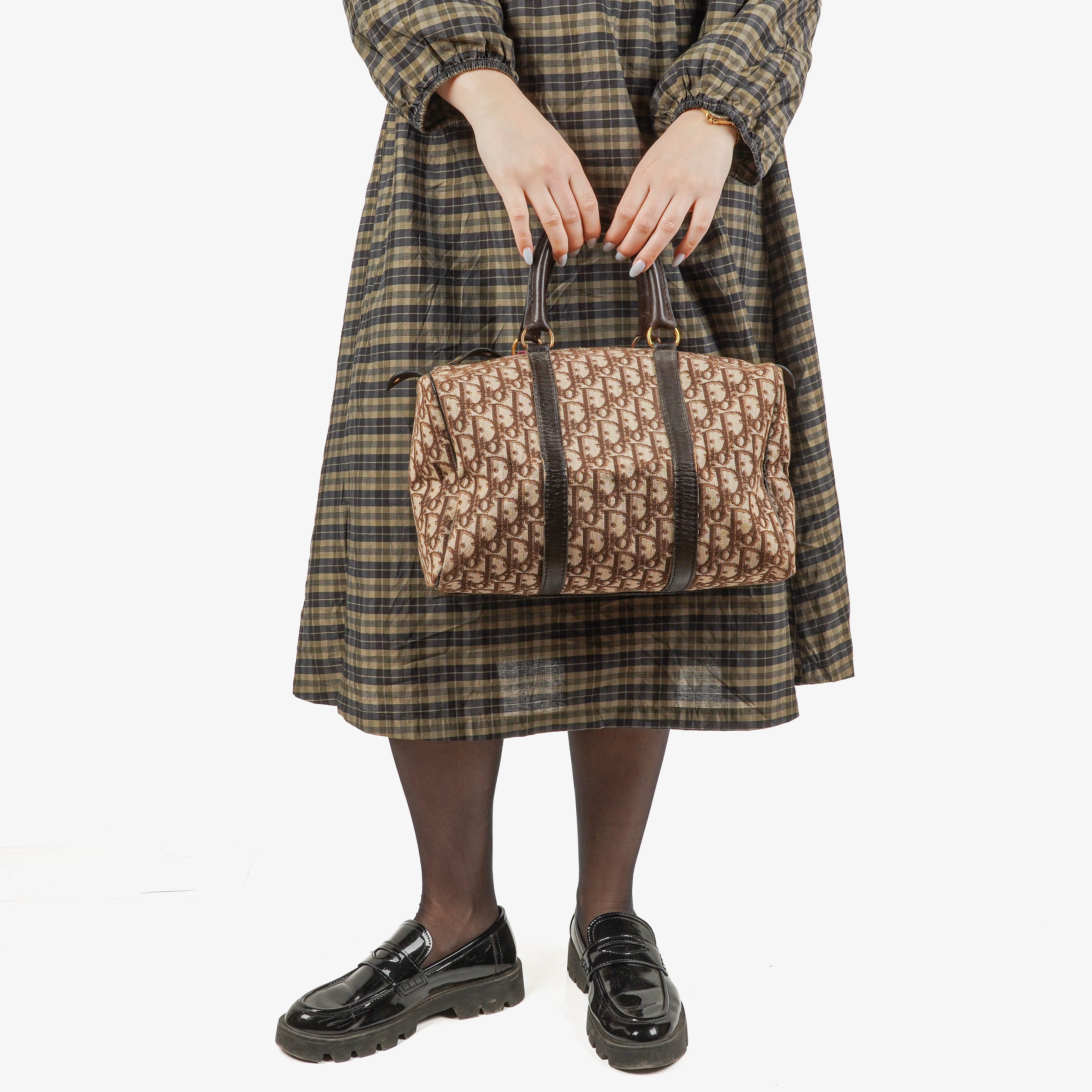 Sac Boston vintage Christian Dior Trotter beige