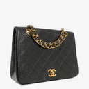 Chanel Full Flap Bag Black Quilted Lambskin 24K Gold-Plated Hardware
