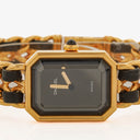 Chanel Stainless Steel Lambskin 20mm Chain Premiere Quartz Watch Gold L