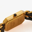 Chanel Stainless Steel Lambskin 20mm Chain Premiere Quartz Watch Gold L