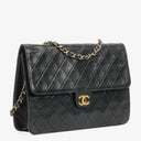 Sac classique à rabat simple en agneau matelassé avec ferrures plaquées or 24K Chanel