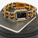 Chanel Stainless Steel Lambskin 20mm Chain Premiere Quartz Watch Gold L